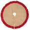 Juvale Rustic Burlap Christmas Tree Skirt, Round Tree Skirt, Holiday Decor (Red, 42 in)